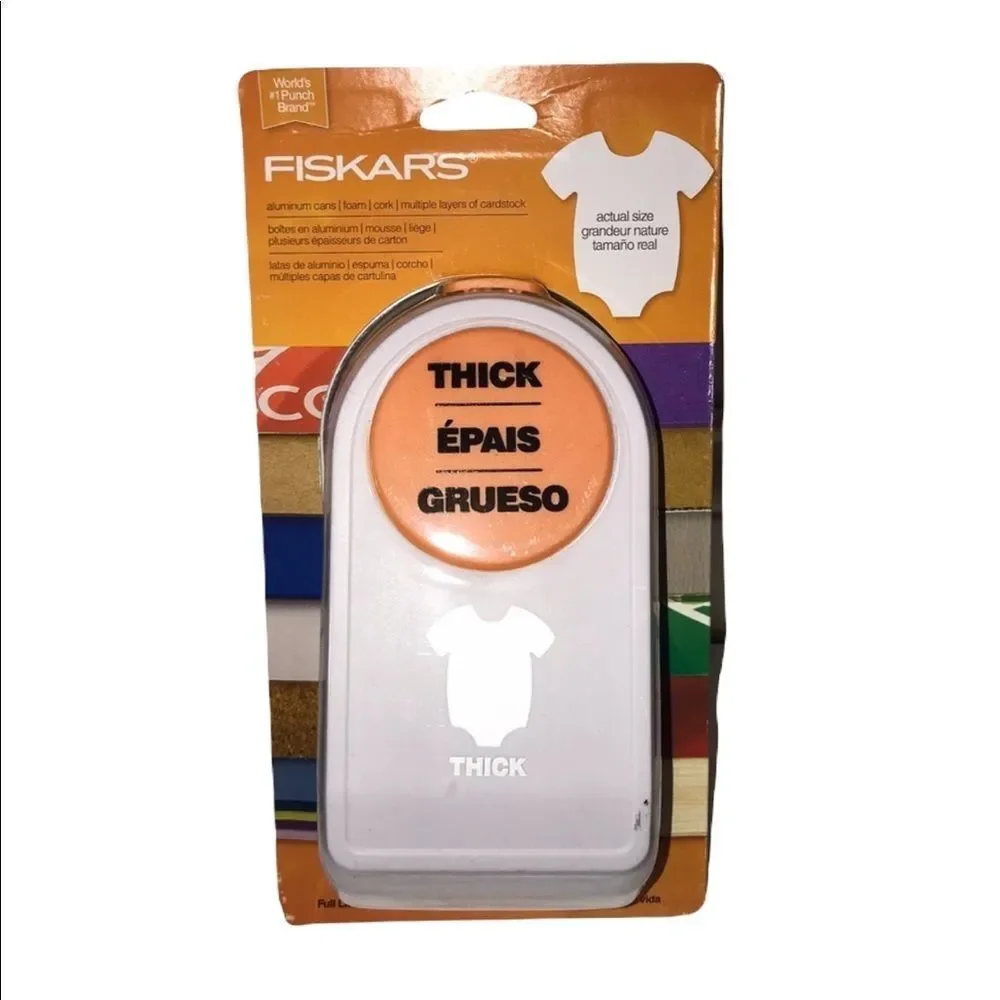 🆕 FISKARS Thick 2” Baby Bodysuit Romper Outfit onesie hole punch nwt NEW